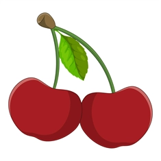 Cherry Classroom Fruit Transparent Sticker